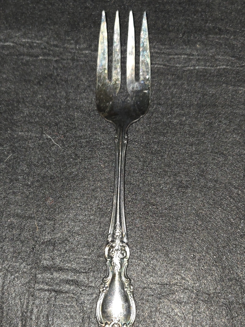 Oneida Silver Ornate Three-Tine Serving Fork